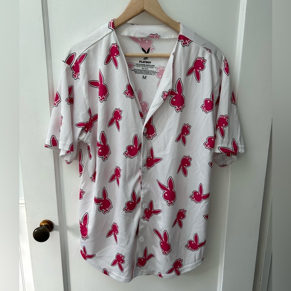 PLAYBOY Tops Playboy Baseball Jersey Pink Logo Size Medium Poshmark
